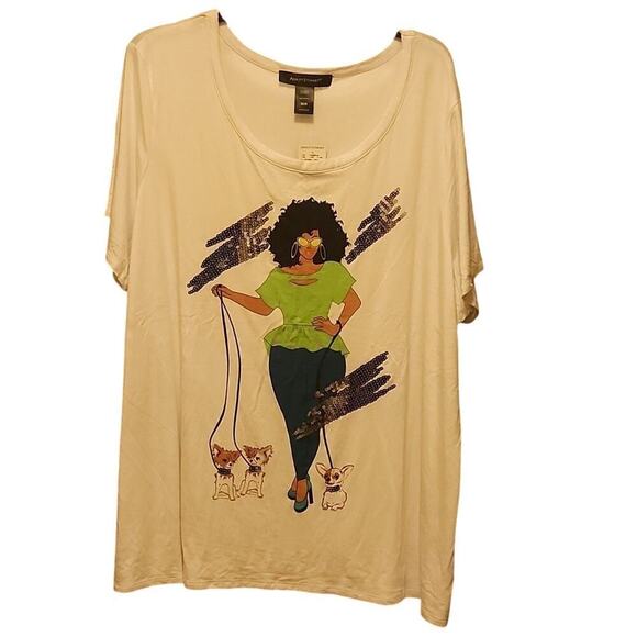 Ashley Stewart Tops - Ashley Stewart T shirt Women's 26/68 White Short Sleeve NWT
